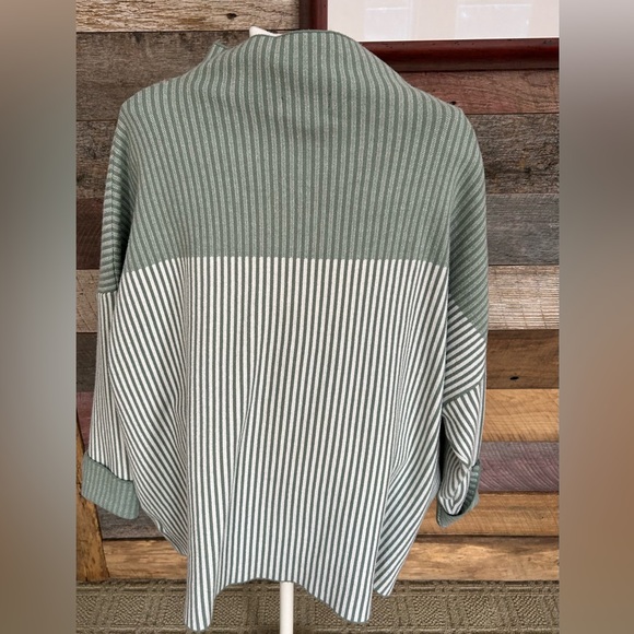 Rachel Zoe Mint and White Knit Tunic Sweater 1x Mock Neck - Picture 5 of 5